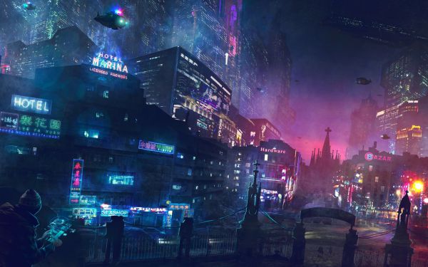 Изображение №17 3840x2400 «Ночной киберпанк город, неон, 4k» из коллекции «Киберпанк (Cyberpunk)»