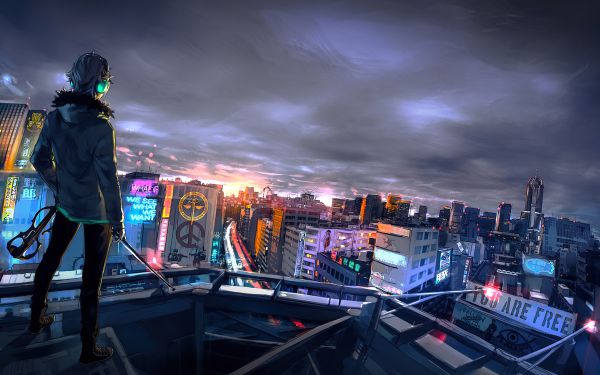 Изображение №47 3840x2160 «Пейзаж кибергорода, арт» из коллекции «Киберпанк (Cyberpunk)»