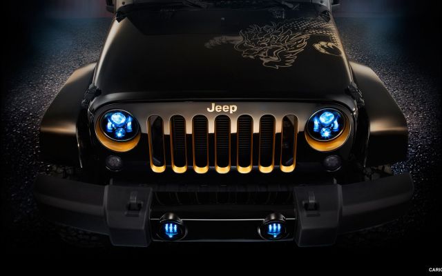 Изображение №4 1920x1080 «Передняя часть черного джипа с синими фарами» из коллекции «Джип (Jeep)»