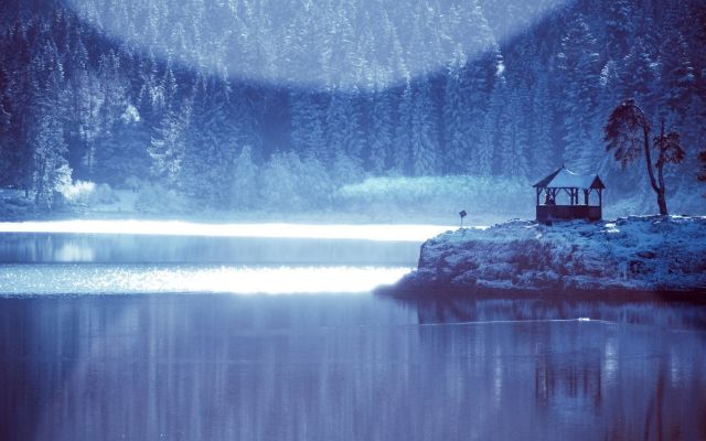 Изображение №45 1920x1080 «Зимнее озеро, ночь, лес» из коллекции «Зима»