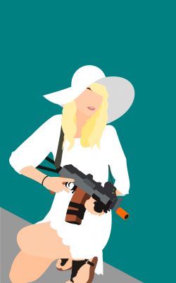 Изображение №3 1440x2560 «Девушка с оружием, вектор» из коллекции «Девушки & Минимализм»